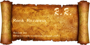 Renk Rozanna névjegykártya